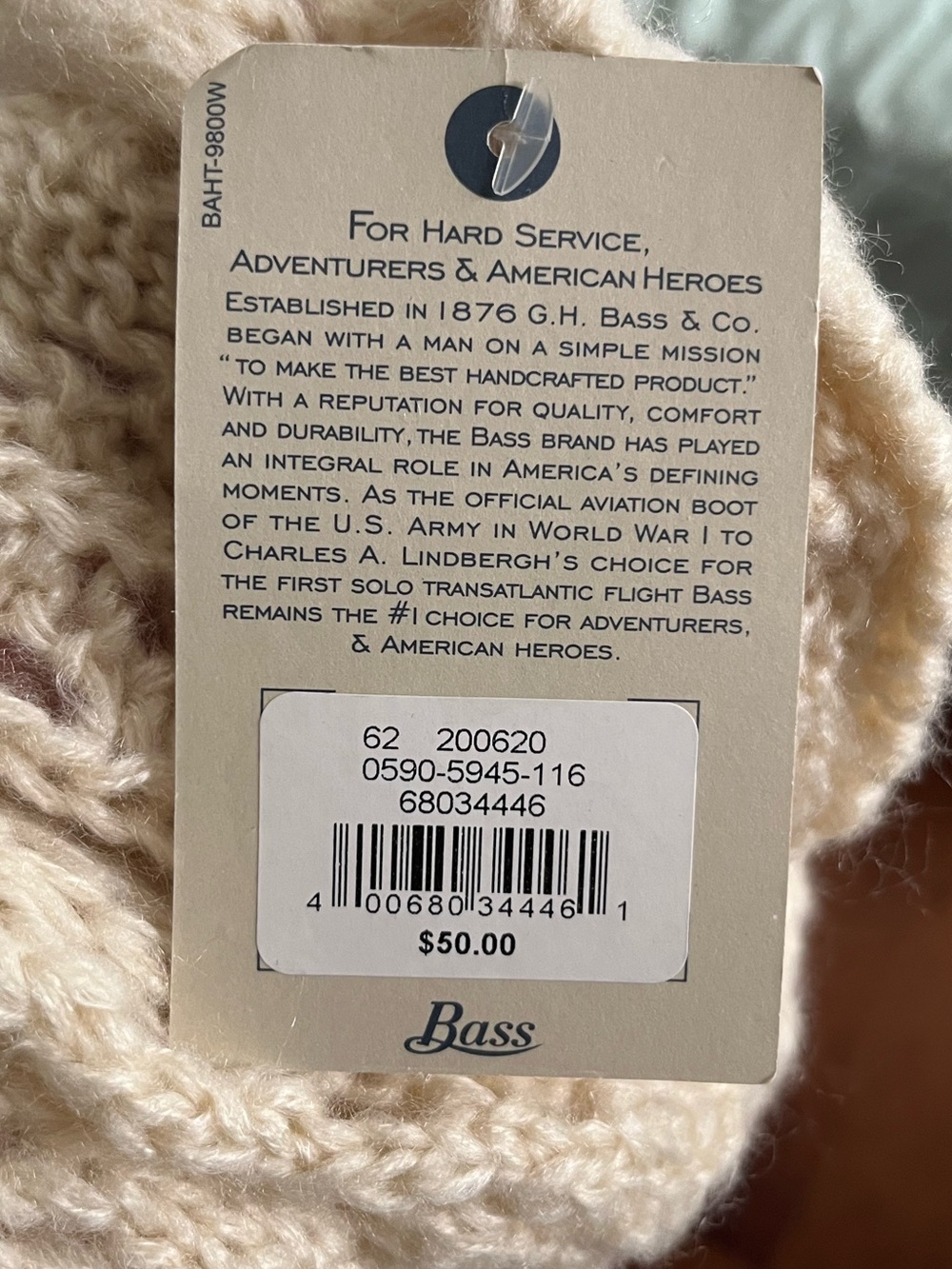 Bass Cream Cable Knit Infinity Scarf - Picture 8 of 8